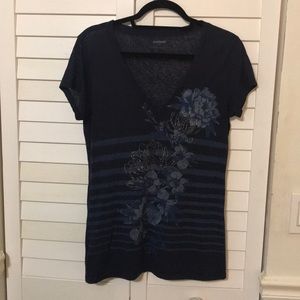 Navy Blue Express V-Neck